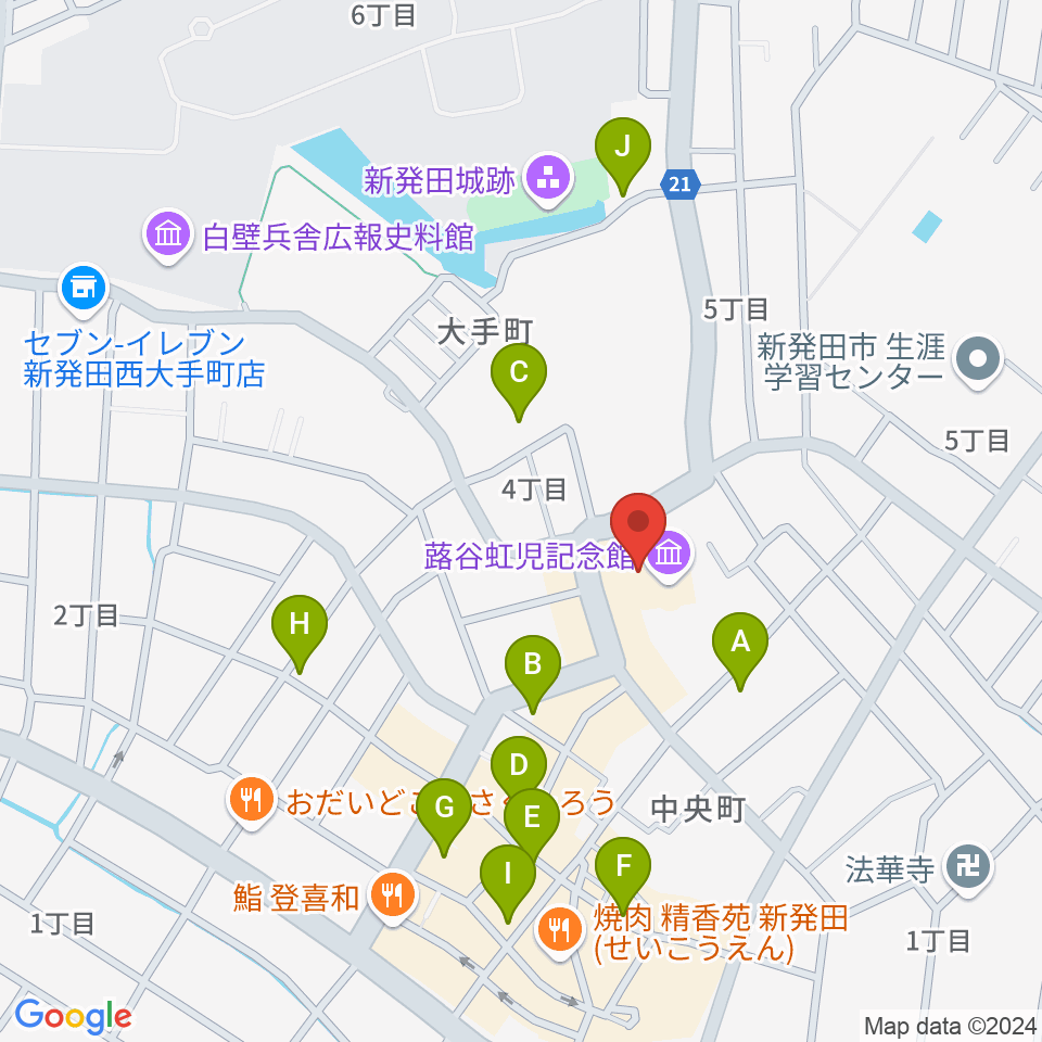 新発田市民文化会館周辺の駐車場・コインパーキング一覧地図