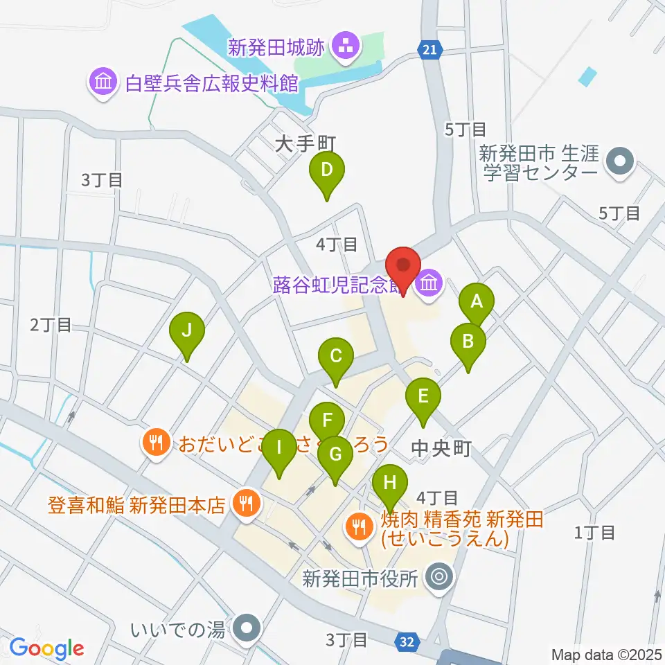 新発田市民文化会館周辺の駐車場・コインパーキング一覧地図