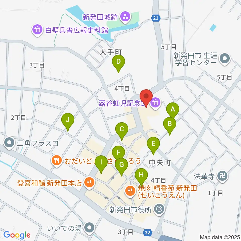 新発田市民文化会館周辺の駐車場・コインパーキング一覧地図