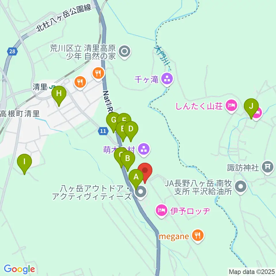 萌木の村オルゴール館ホール・オブ・ホールズ周辺の駐車場・コインパーキング一覧地図