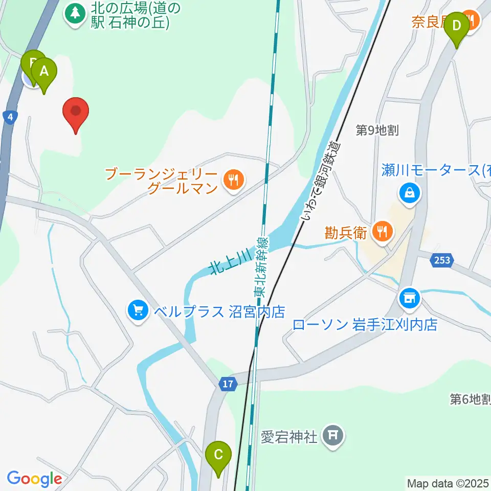 石神の丘美術館周辺の駐車場・コインパーキング一覧地図