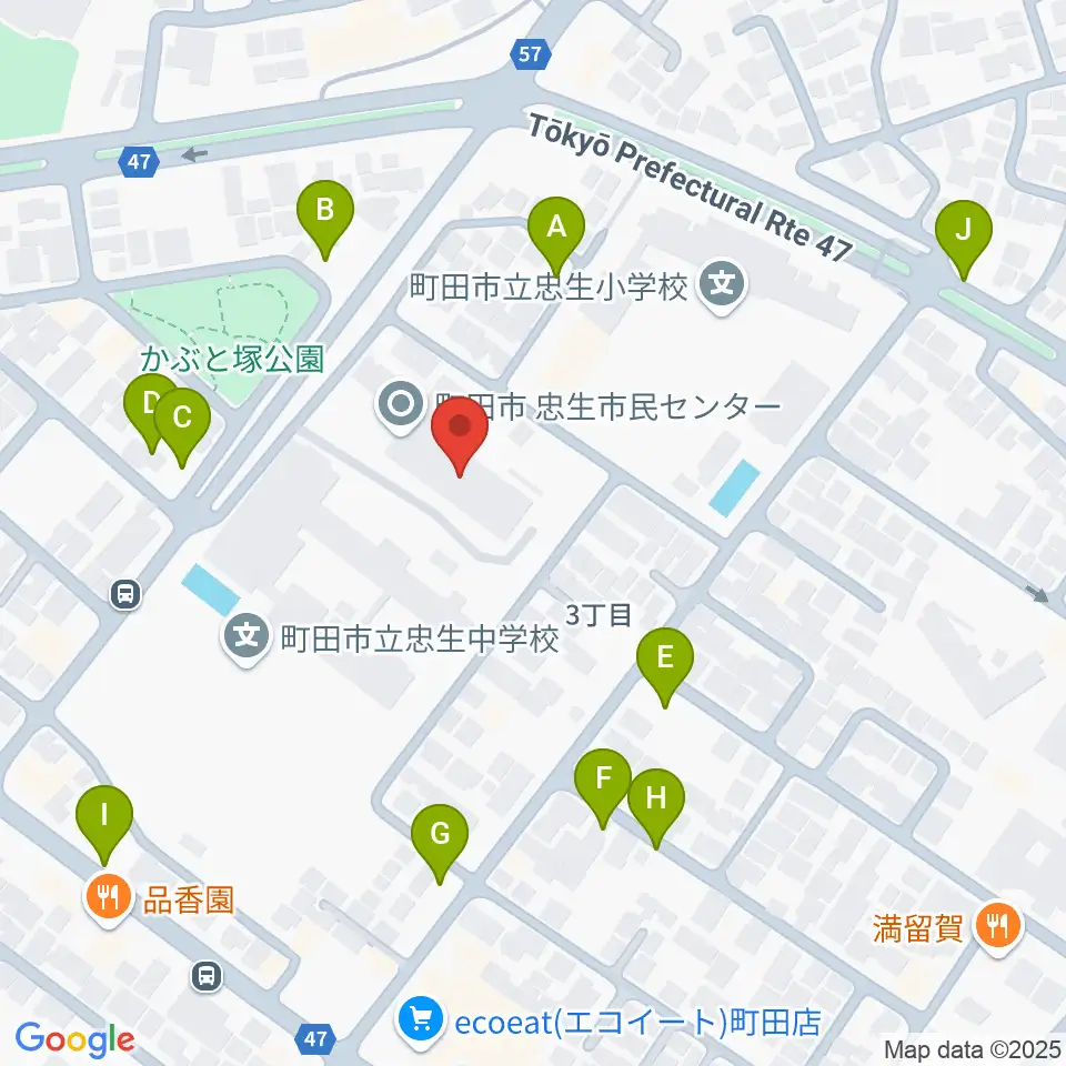 忠生市民センター周辺の駐車場・コインパーキング一覧地図