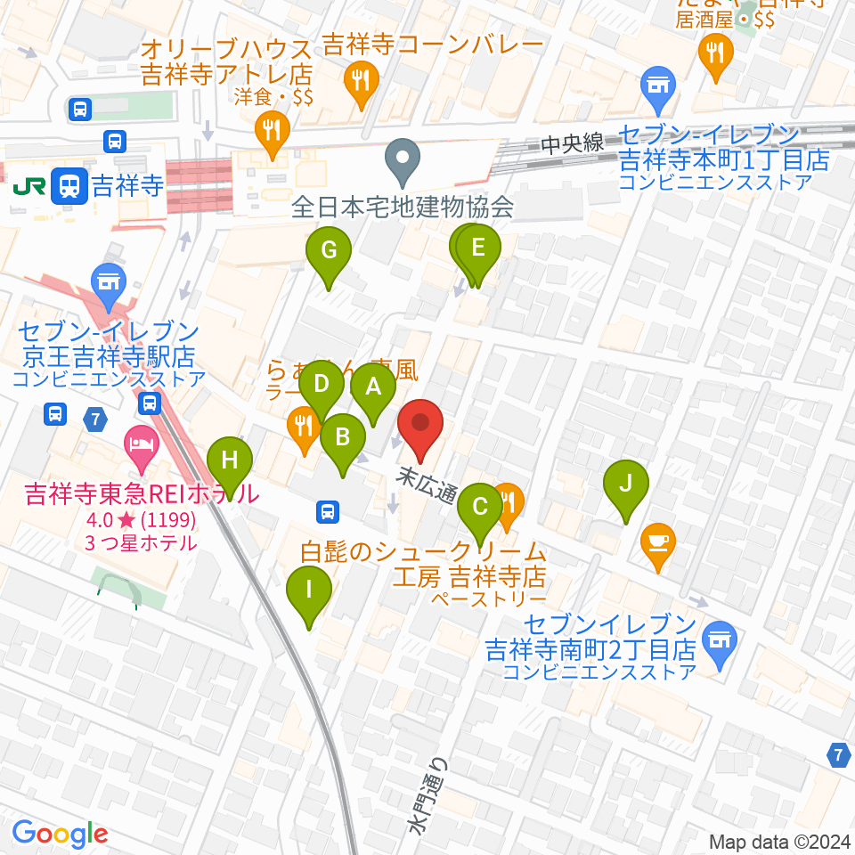 吉祥寺MANDA-LA2周辺の駐車場・コインパーキング一覧地図