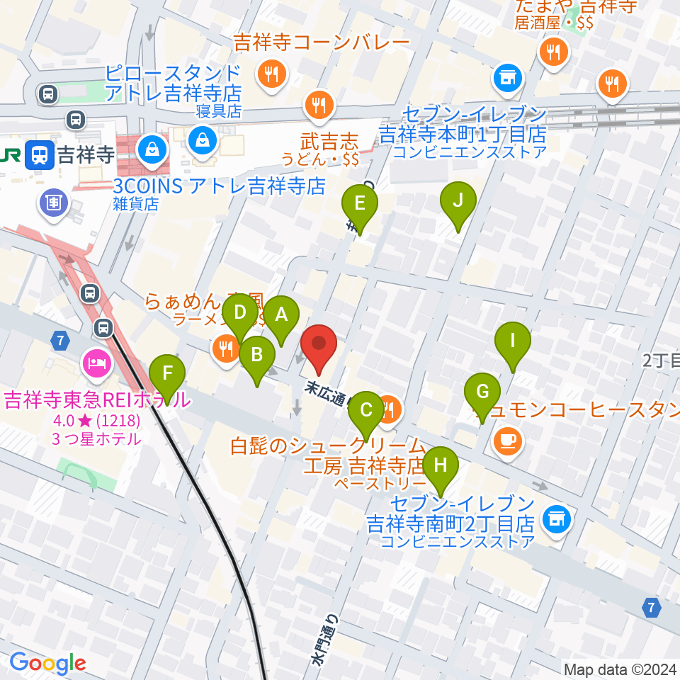 吉祥寺MANDA-LA2周辺の駐車場・コインパーキング一覧地図