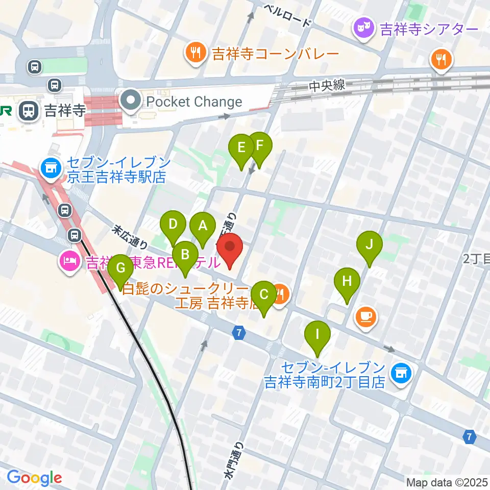 吉祥寺MANDA-LA2周辺の駐車場・コインパーキング一覧地図