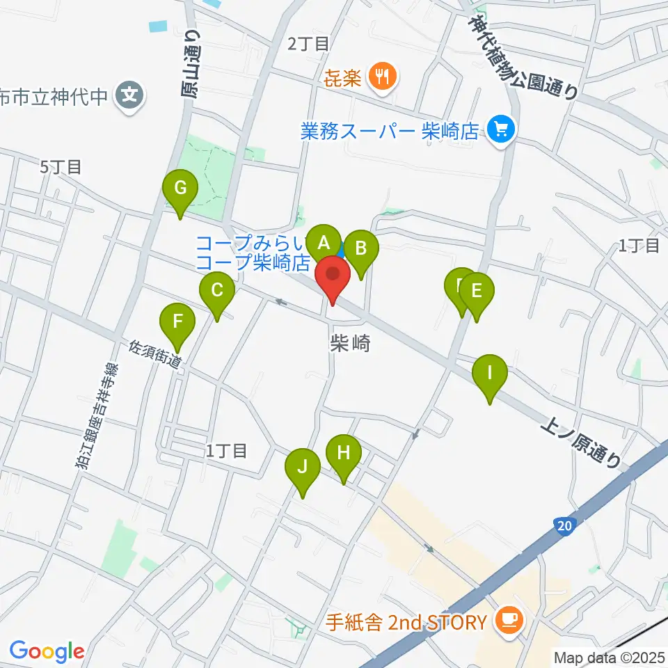 ユリミュージックキャンパス調布柴崎教室周辺の駐車場・コインパーキング一覧地図