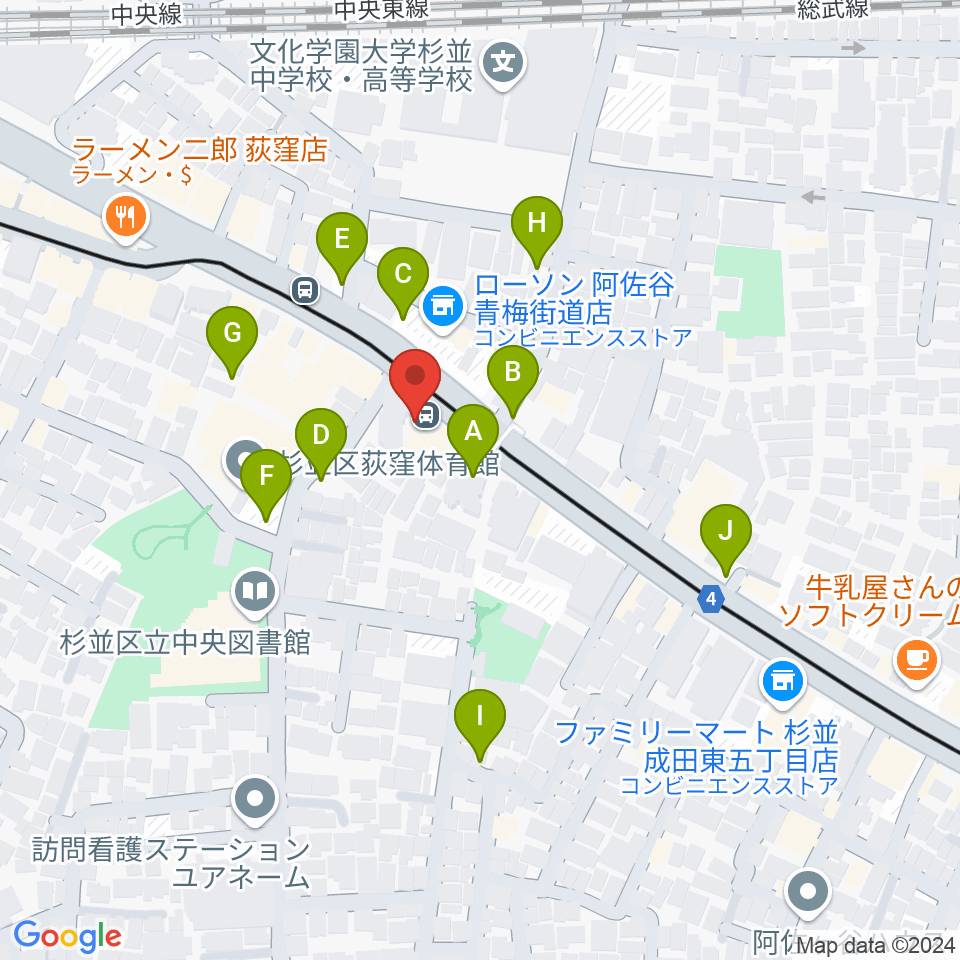 荻窪 かふぇ＆ほーる with遊周辺の駐車場・コインパーキング一覧地図