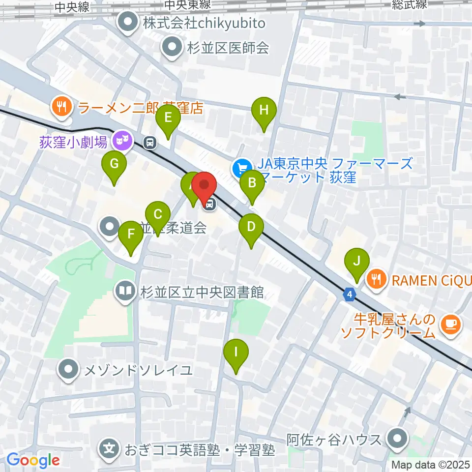 荻窪 かふぇ＆ほーる with遊周辺の駐車場・コインパーキング一覧地図