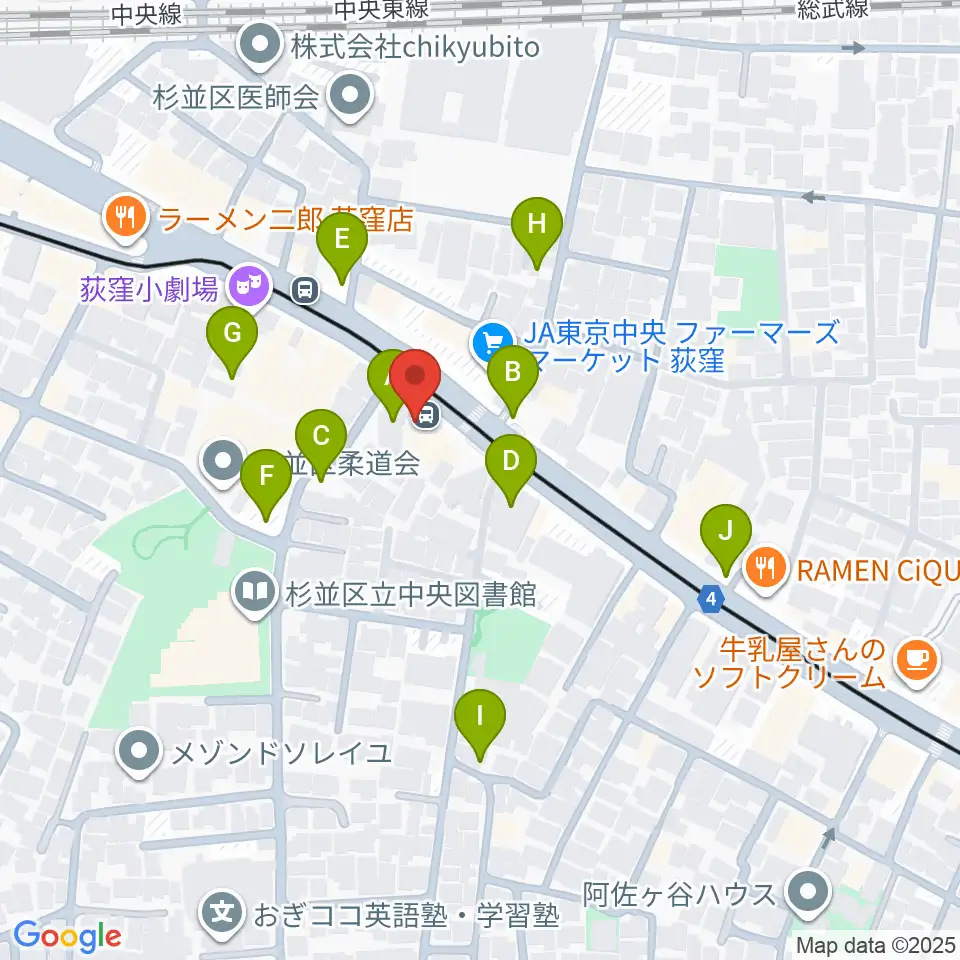 荻窪 かふぇ&ほーる with遊周辺の駐車場・コインパーキング一覧地図
