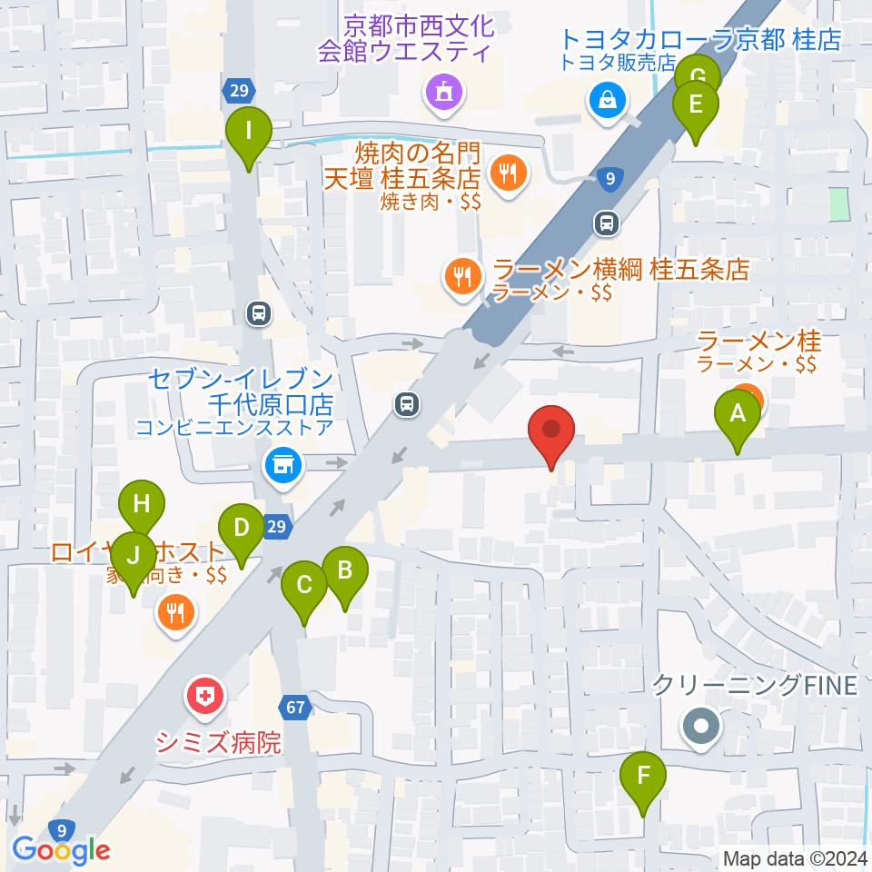 ベンチャーズハウス六絃周辺の駐車場・コインパーキング一覧地図