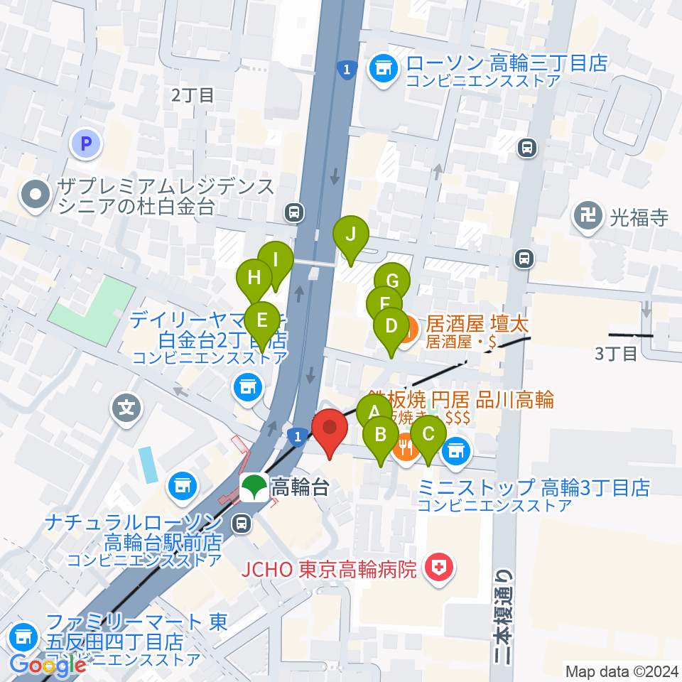 スタジオベイド高輪店周辺の駐車場・コインパーキング一覧地図