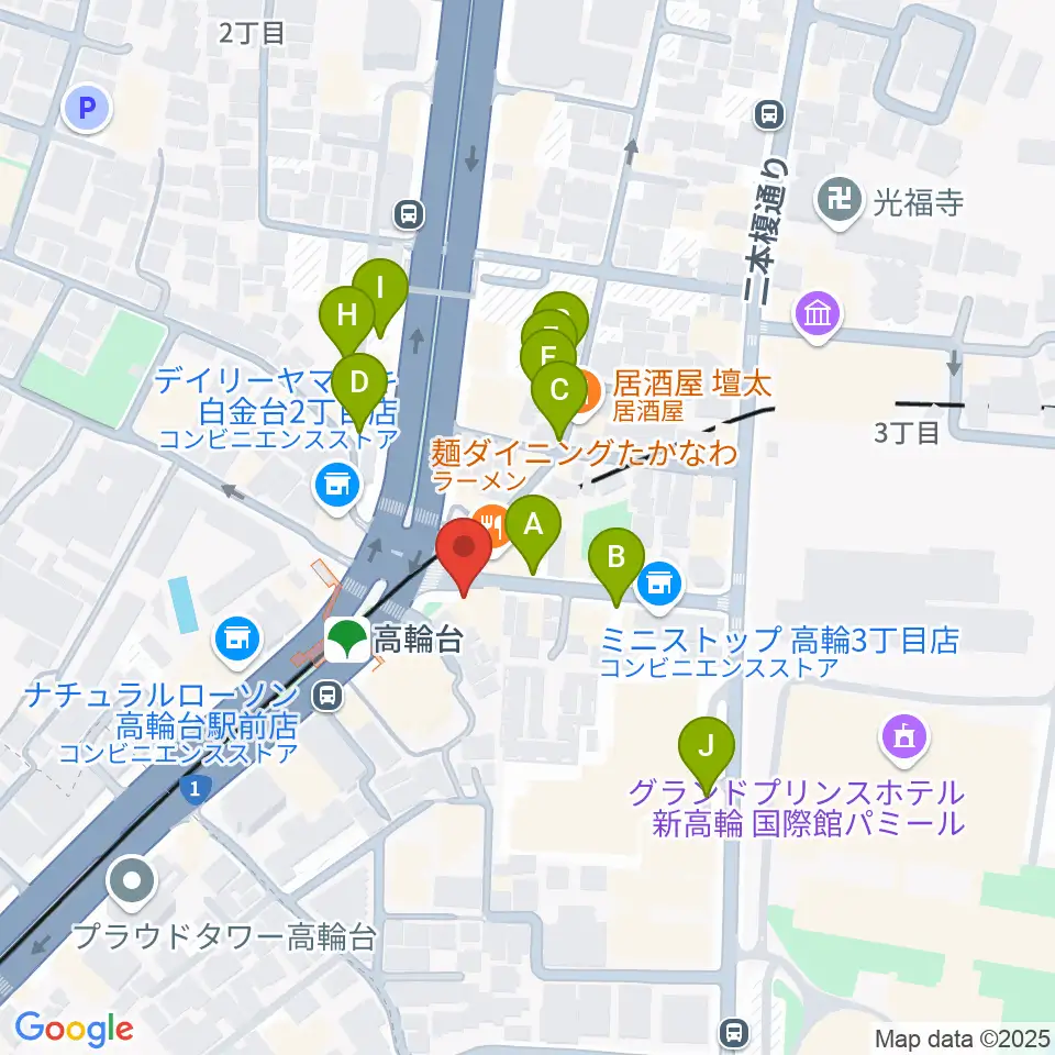スタジオベイド高輪店周辺の駐車場・コインパーキング一覧地図