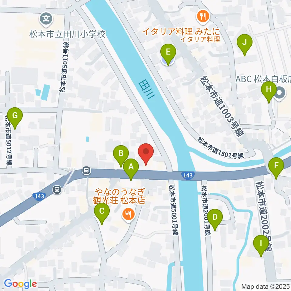 シェリーミュージックスクール松本校周辺の駐車場・コインパーキング一覧地図