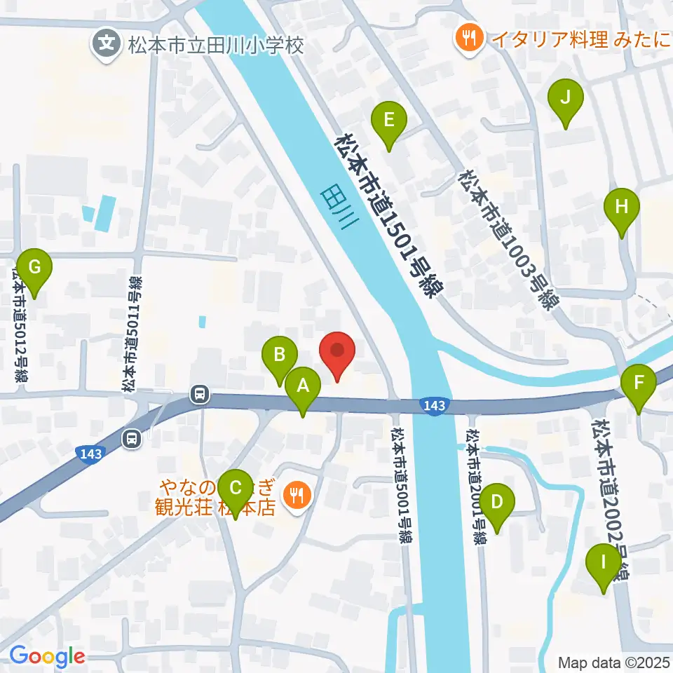 シェリーミュージックスクール松本校周辺の駐車場・コインパーキング一覧地図