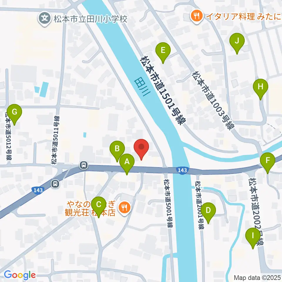 シェリーミュージックスクール松本校周辺の駐車場・コインパーキング一覧地図
