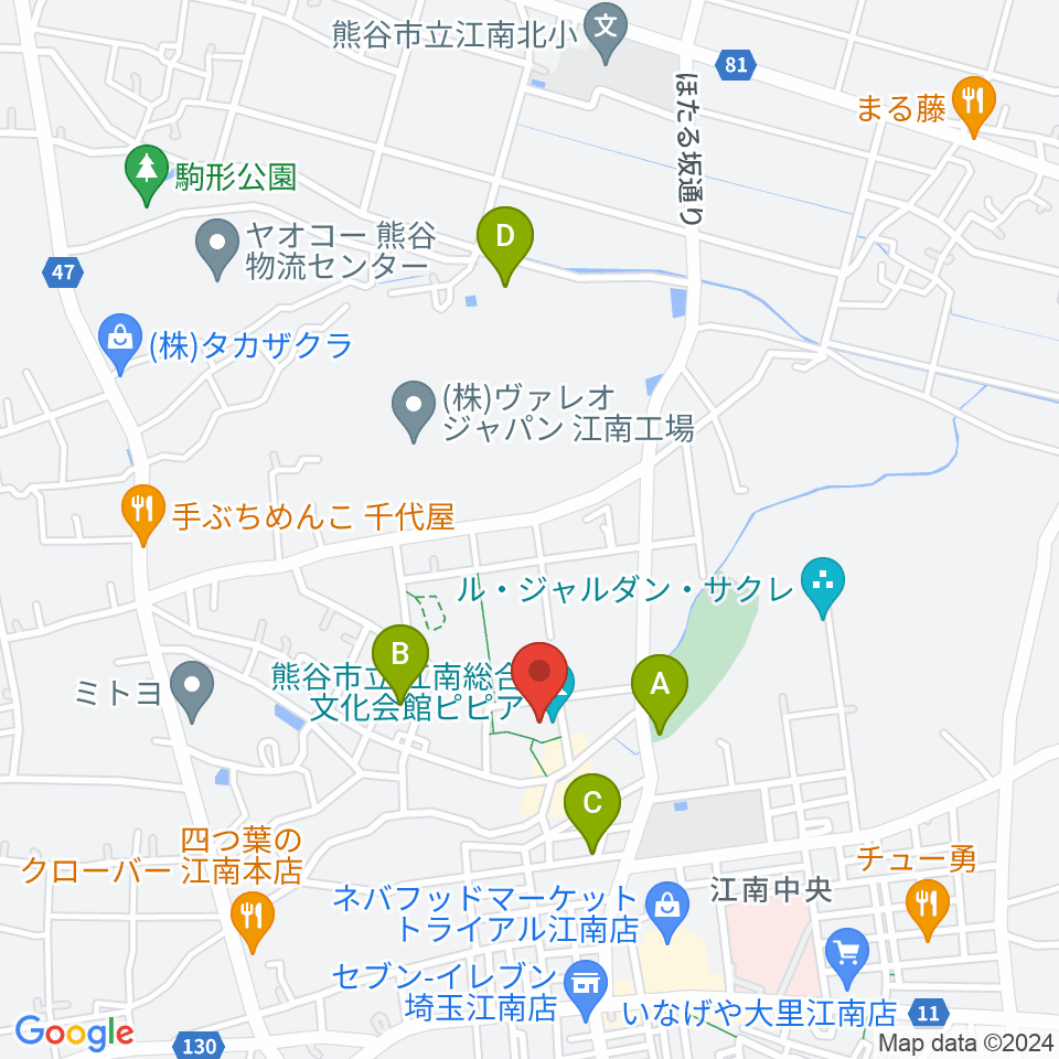江南総合文化会館ピピア周辺の駐車場・コインパーキング一覧地図