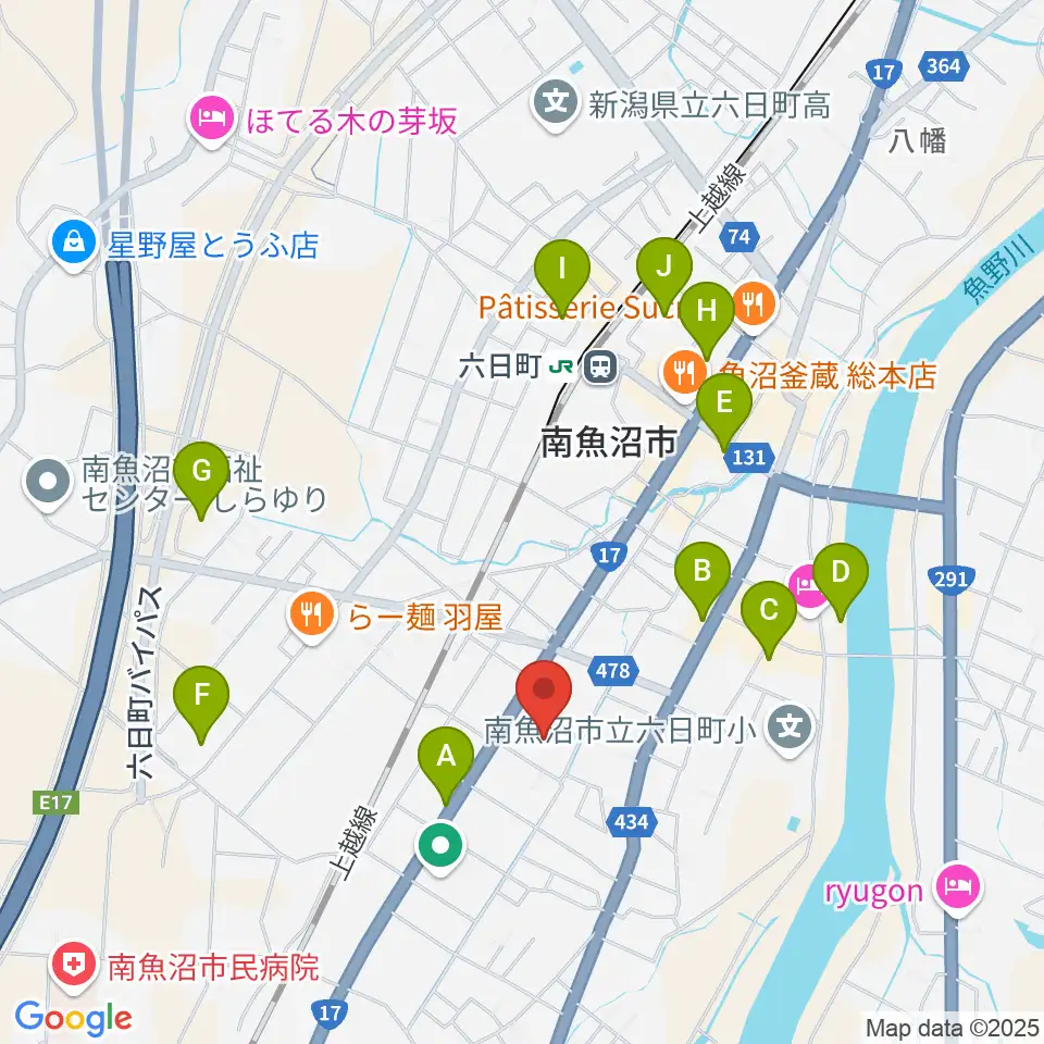南魚沼市民会館周辺の駐車場・コインパーキング一覧地図