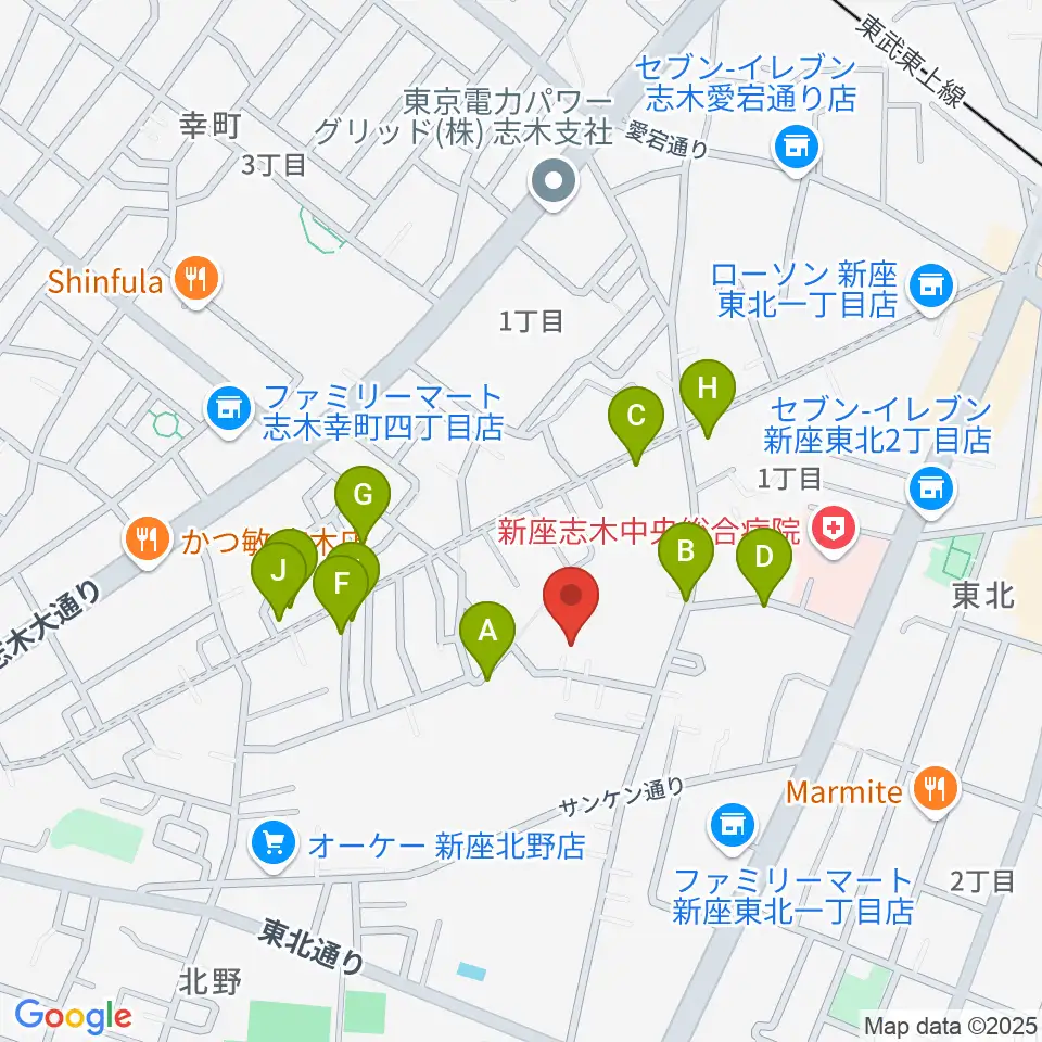 ムジカアシード志木校周辺の駐車場・コインパーキング一覧地図