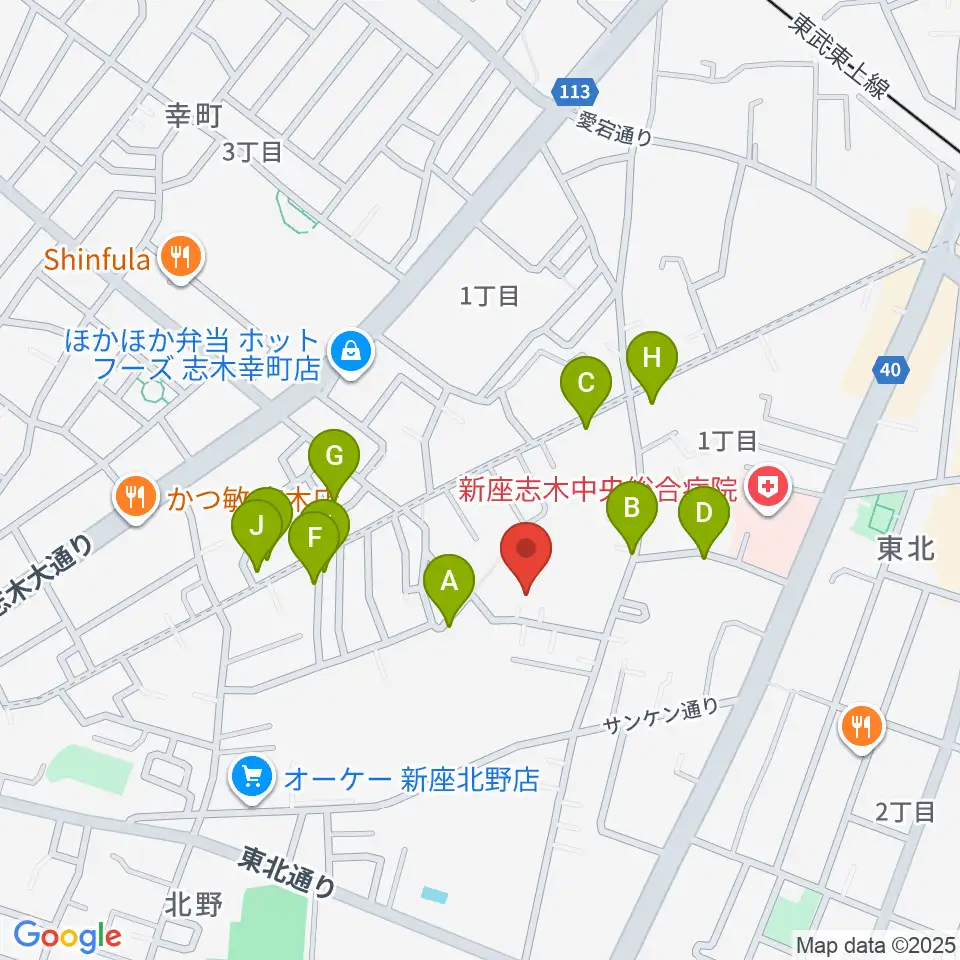 ムジカアシード志木校周辺の駐車場・コインパーキング一覧地図