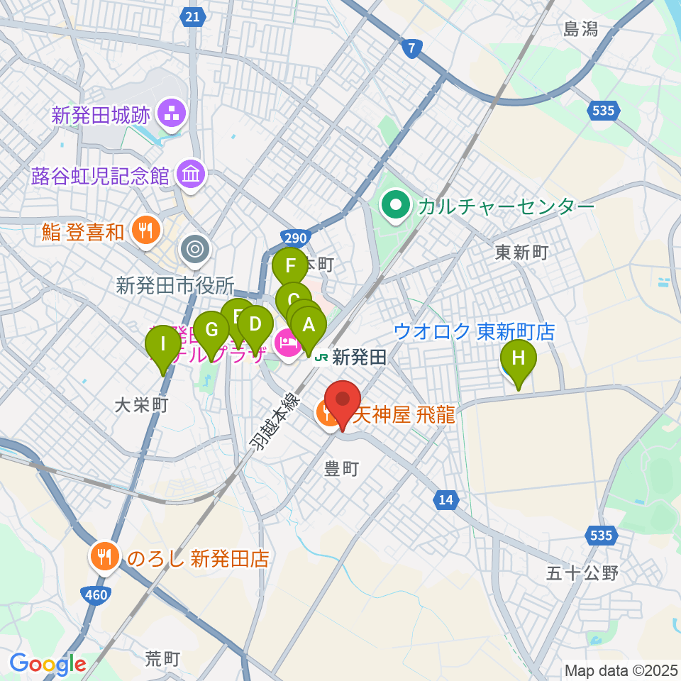 わたじん楽器 新発田周辺の駐車場・コインパーキング一覧地図