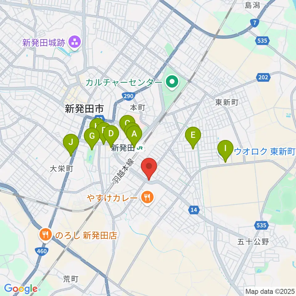 わたじん楽器 新発田周辺の駐車場・コインパーキング一覧地図