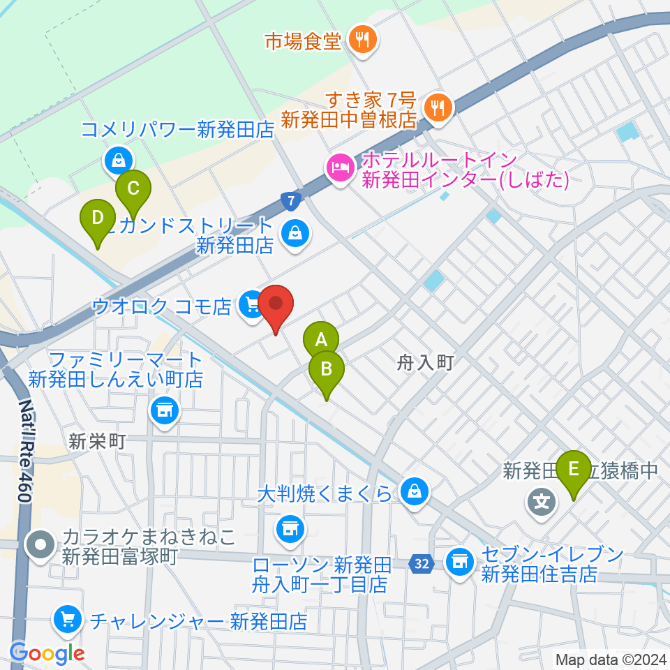 わたじん楽器 新発田センター周辺の駐車場・コインパーキング一覧地図