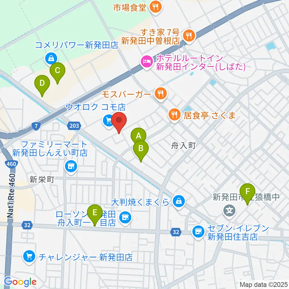 わたじん楽器 新発田センター周辺の駐車場・コインパーキング一覧地図