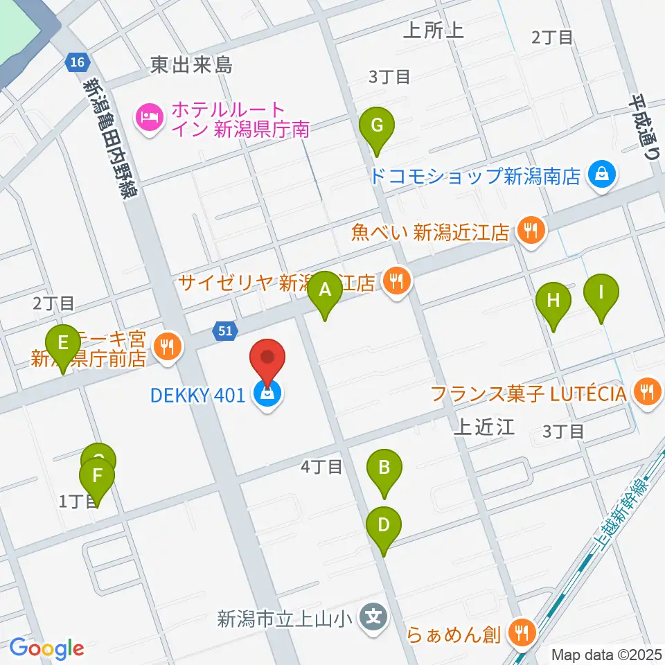 わたじん楽器 デッキィ401センター周辺の駐車場・コインパーキング一覧地図