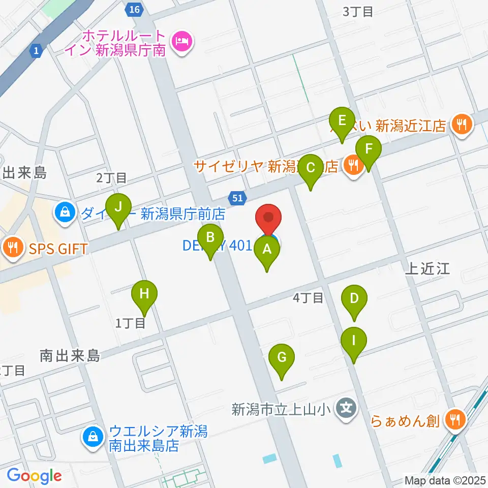 わたじん楽器 デッキィ401センター周辺の駐車場・コインパーキング一覧地図