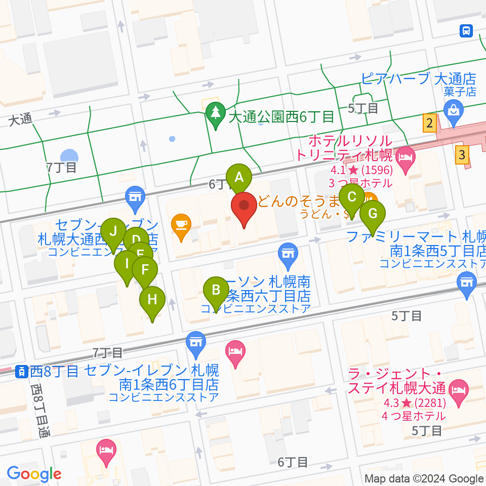 札幌ザ・ルーテルホール周辺の駐車場・コインパーキング一覧地図