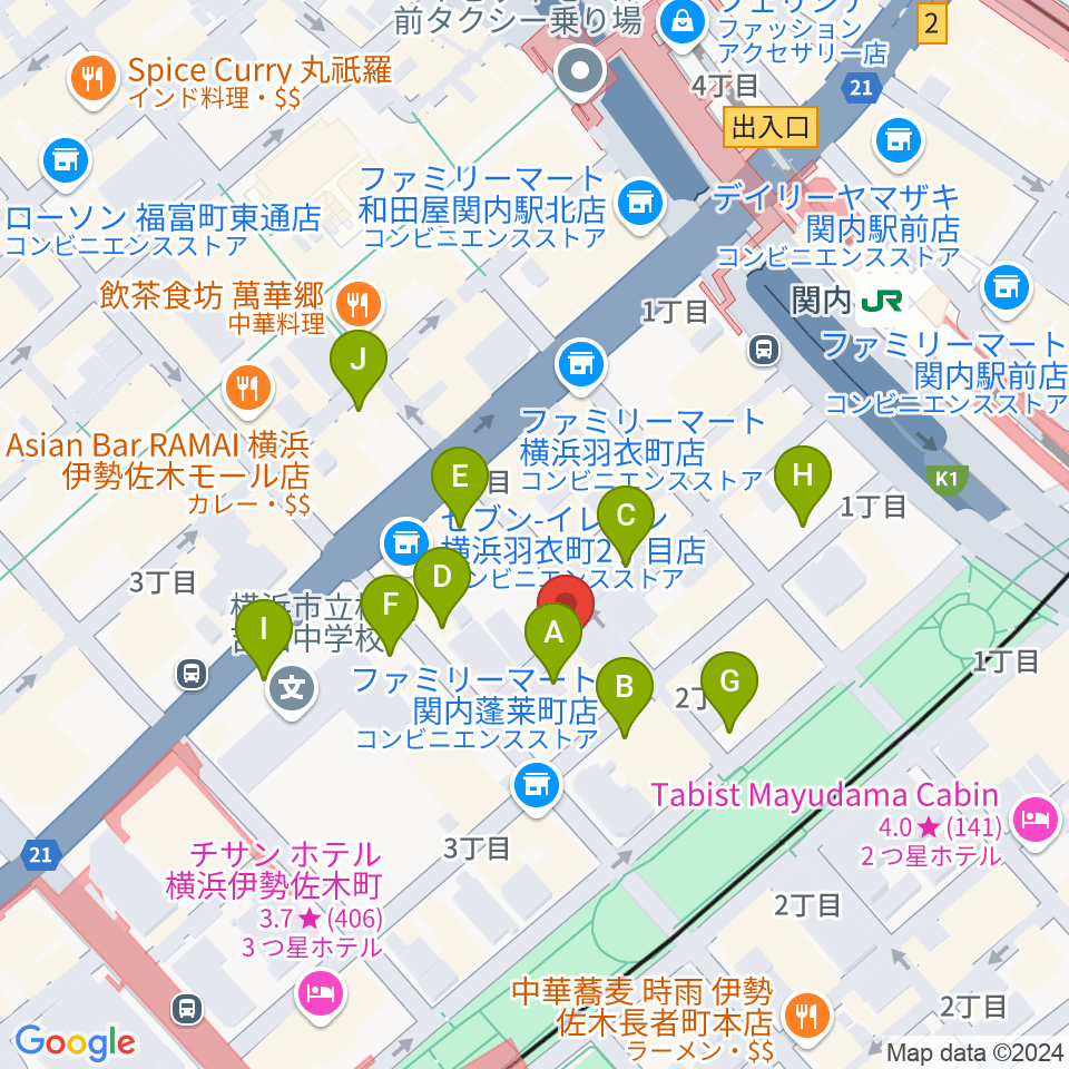 横浜バロック関内サロン周辺の駐車場・コインパーキング一覧地図