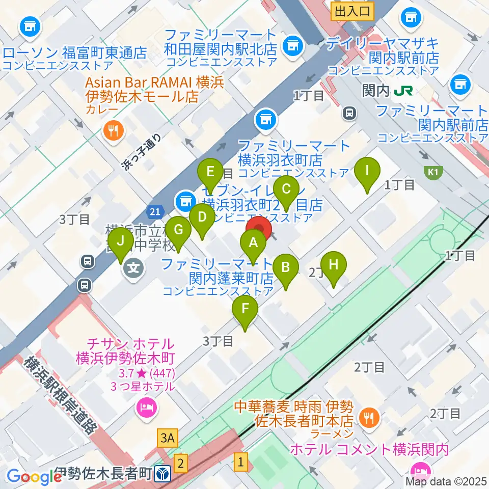 横浜バロック関内サロン周辺の駐車場・コインパーキング一覧地図