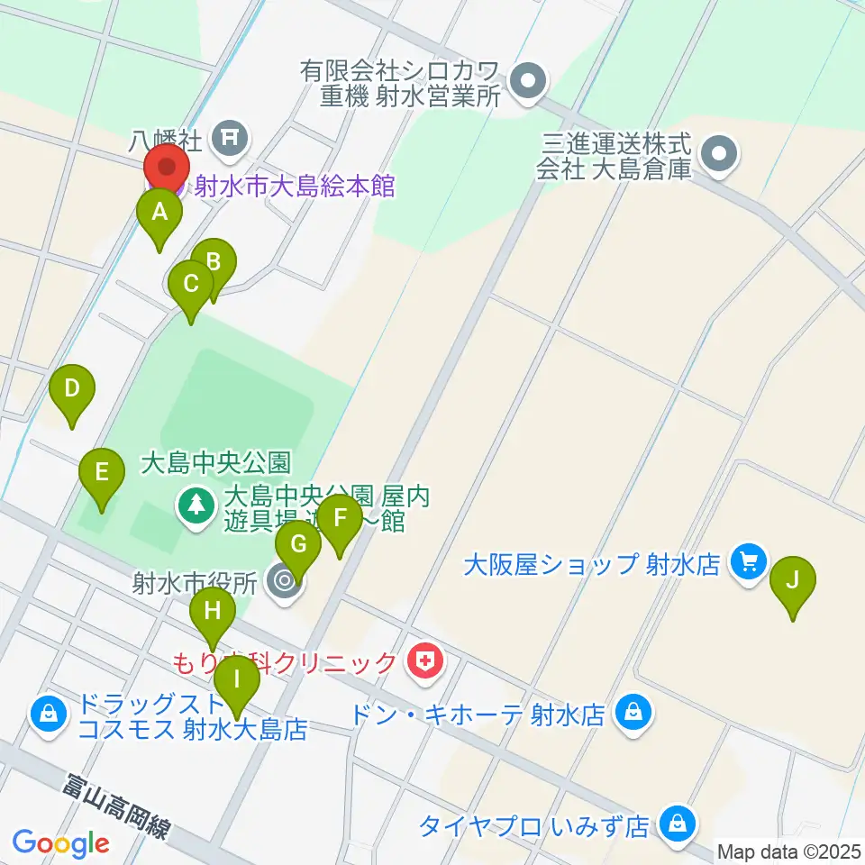 射水市大島絵本館周辺の駐車場・コインパーキング一覧地図