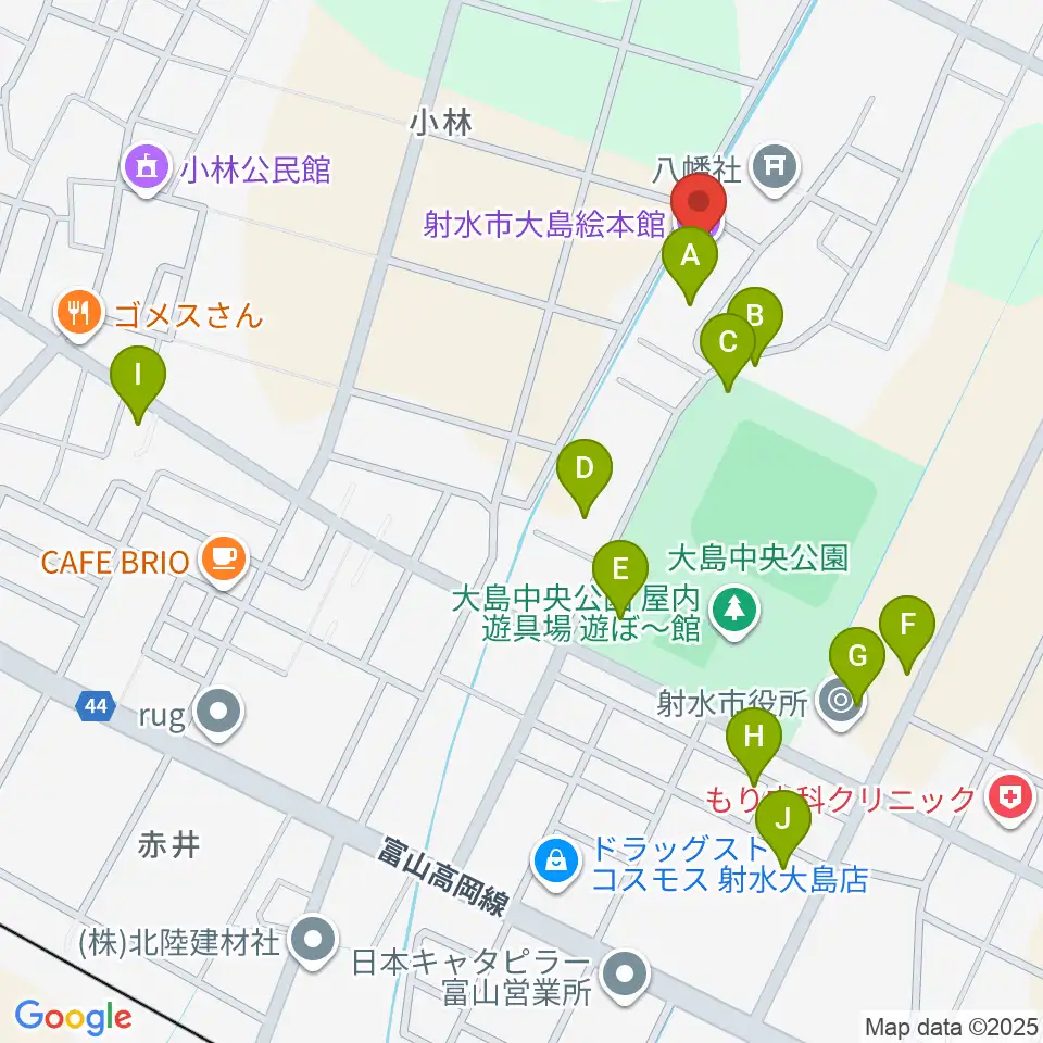 射水市大島絵本館周辺の駐車場・コインパーキング一覧地図