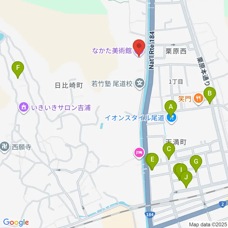 なかた美術館周辺の駐車場・コインパーキング一覧地図