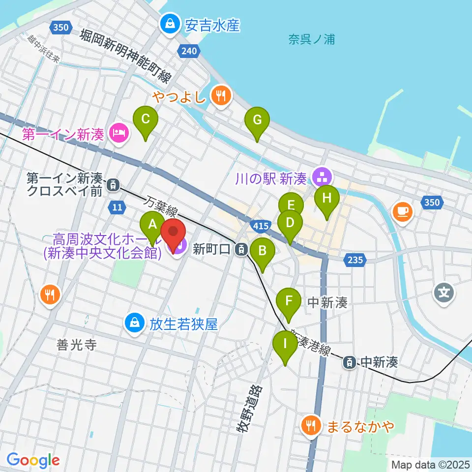 高周波文化ホール周辺の駐車場・コインパーキング一覧地図