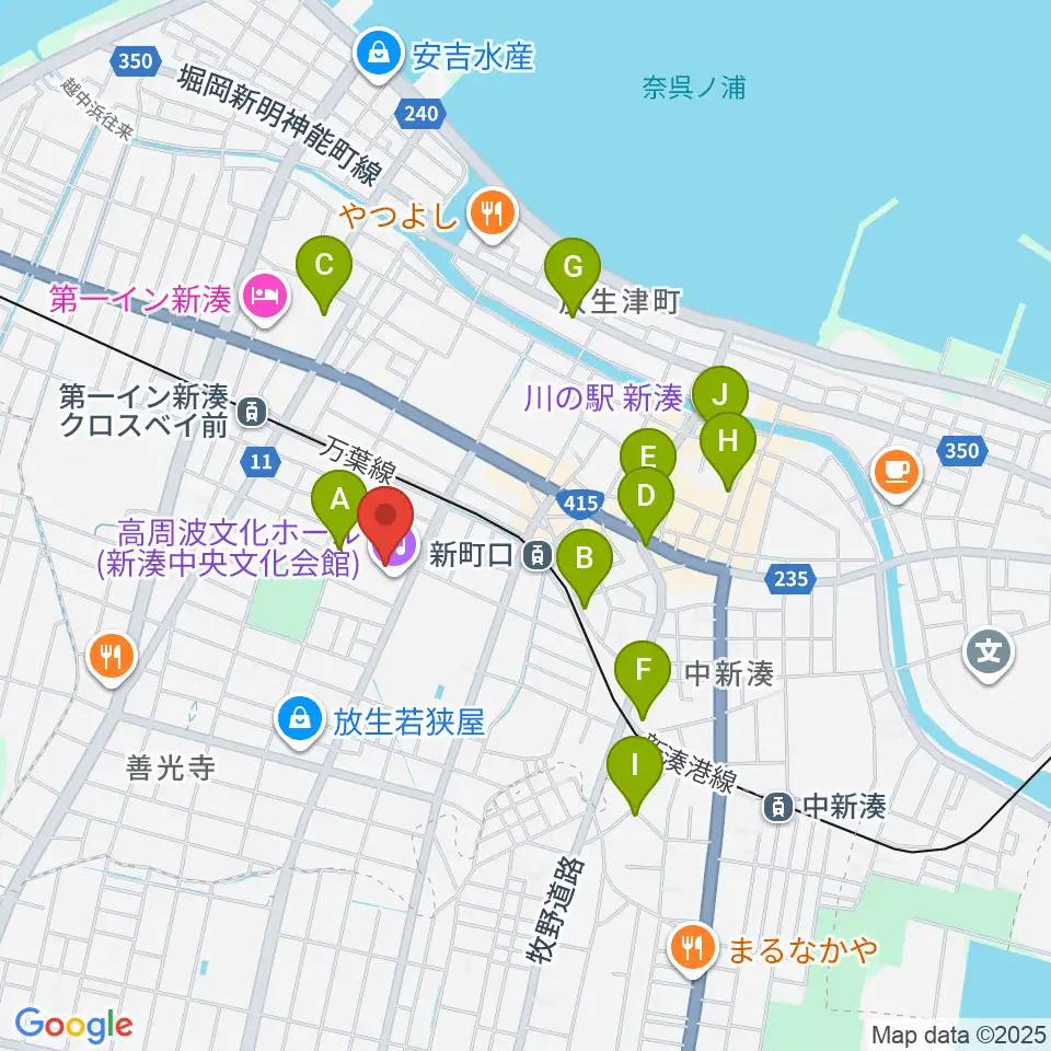 高周波文化ホール周辺の駐車場・コインパーキング一覧地図