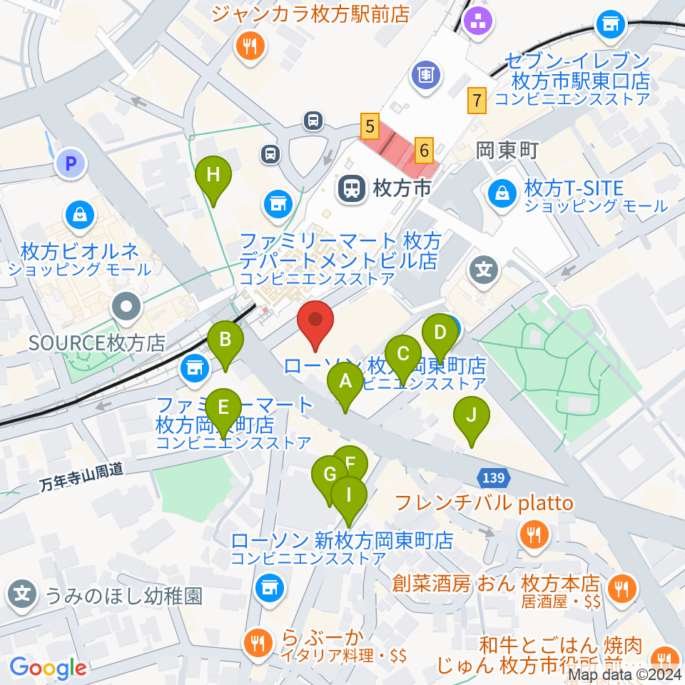 大東楽器ミューズデュオ周辺の駐車場・コインパーキング一覧地図