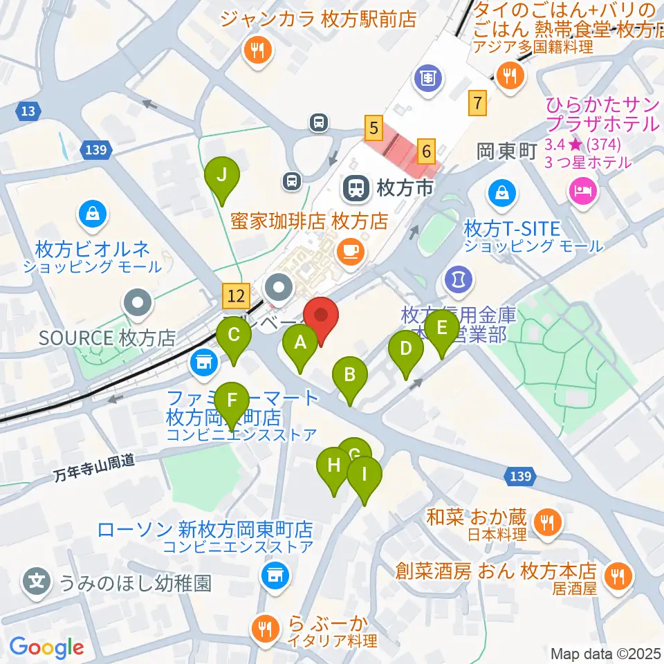 大東楽器ミューズデュオ周辺の駐車場・コインパーキング一覧地図