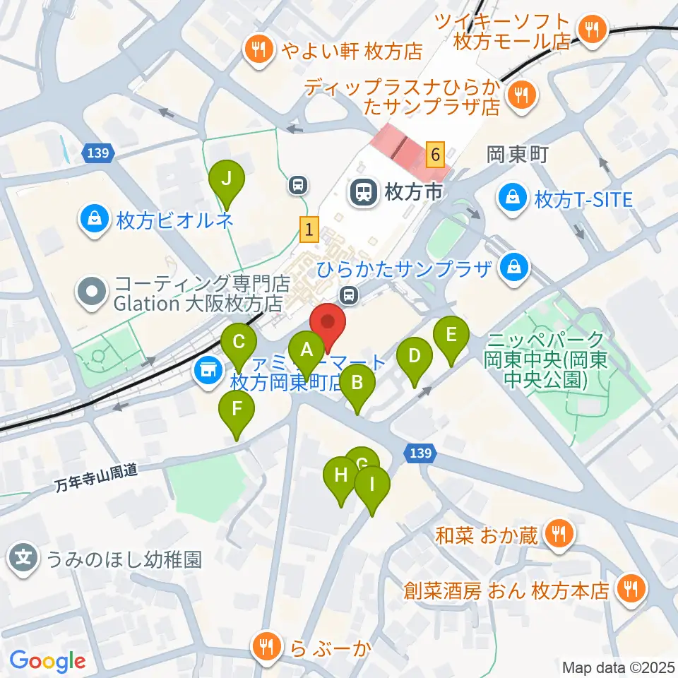 大東楽器ミューズデュオ周辺の駐車場・コインパーキング一覧地図