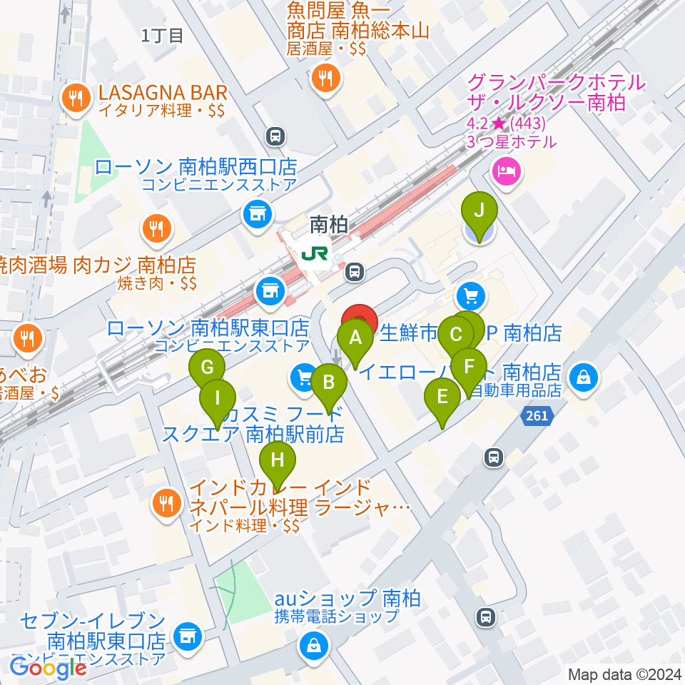 ウインズ南柏周辺の駐車場・コインパーキング一覧地図