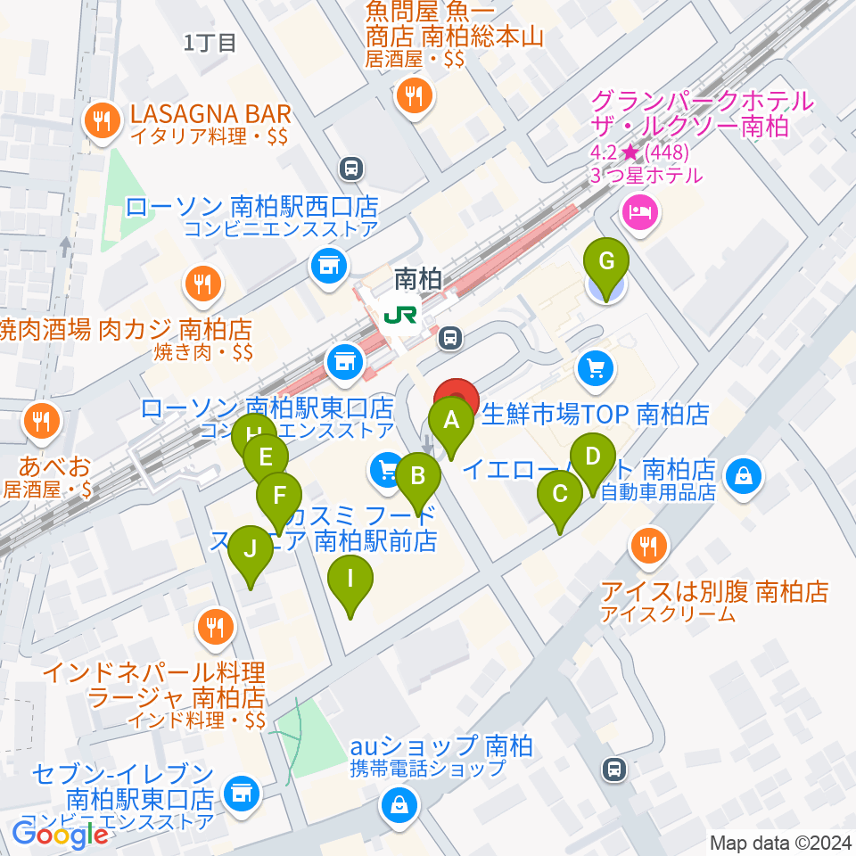 ウインズ南柏周辺の駐車場・コインパーキング一覧地図