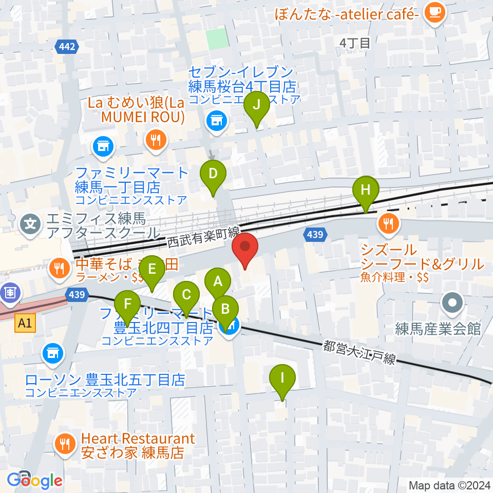 奈良龍二バイオリン教室 練馬教室周辺の駐車場・コインパーキング一覧地図