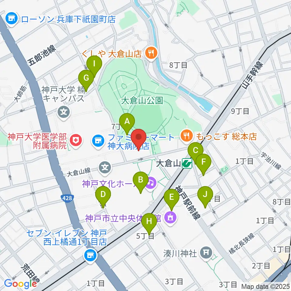 神戸ラピスホール周辺の駐車場・コインパーキング一覧地図