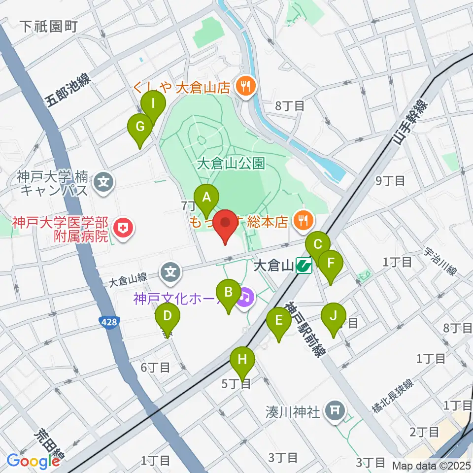神戸ラピスホール周辺の駐車場・コインパーキング一覧地図