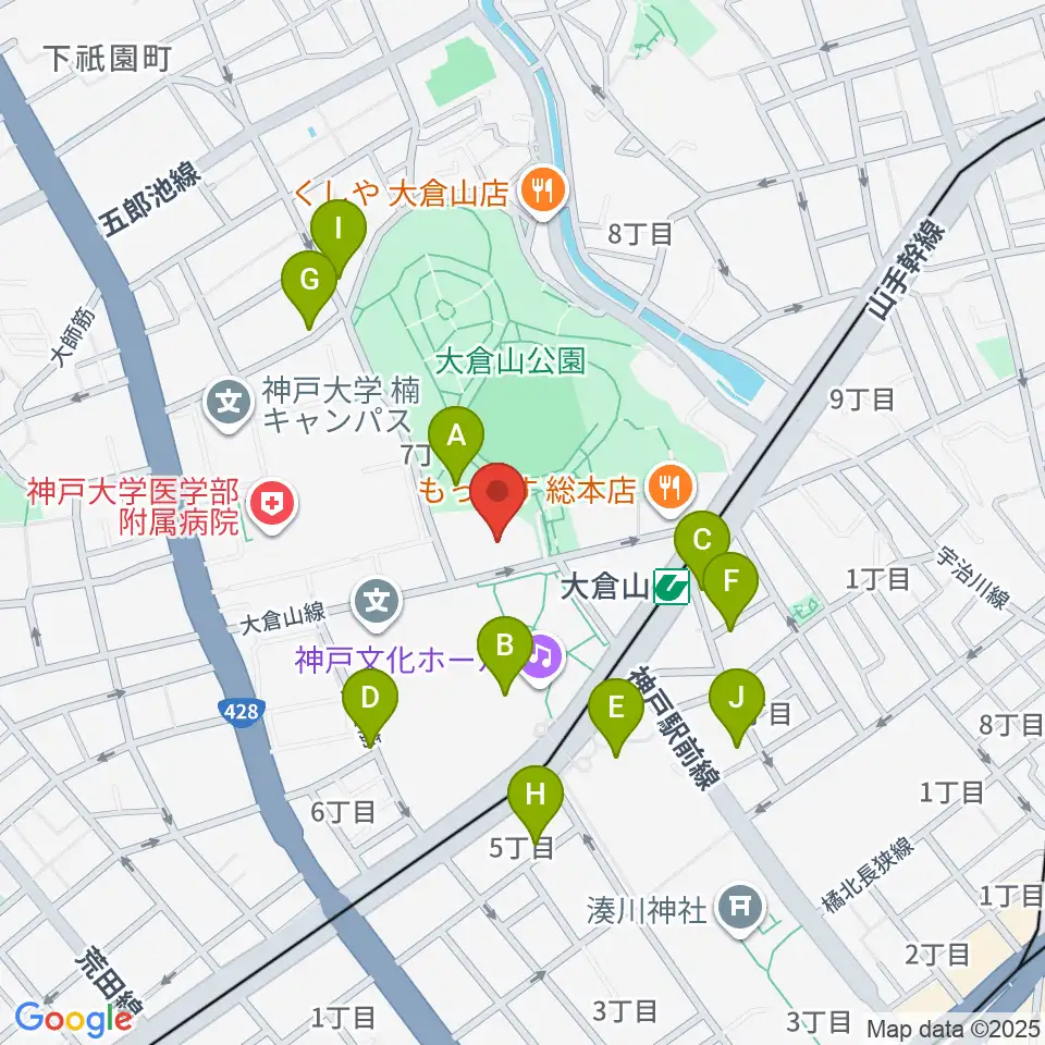 神戸ラピスホール周辺の駐車場・コインパーキング一覧地図