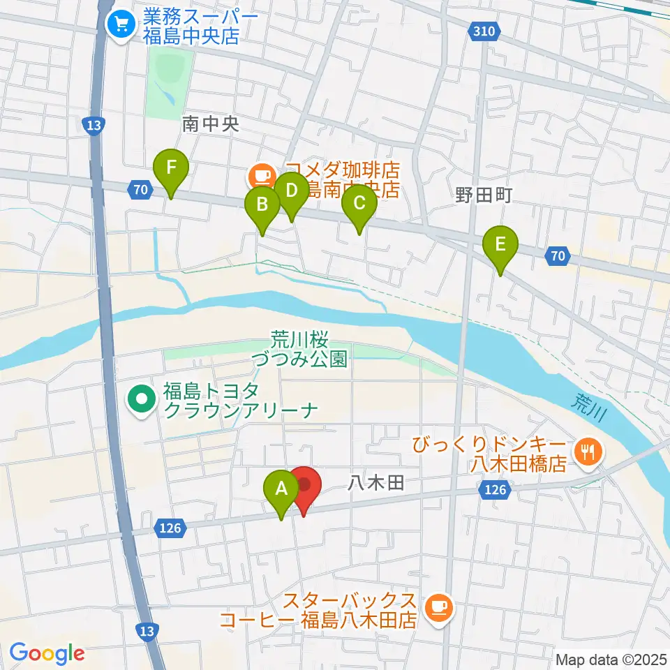 ピアノハウス福島周辺の駐車場・コインパーキング一覧地図