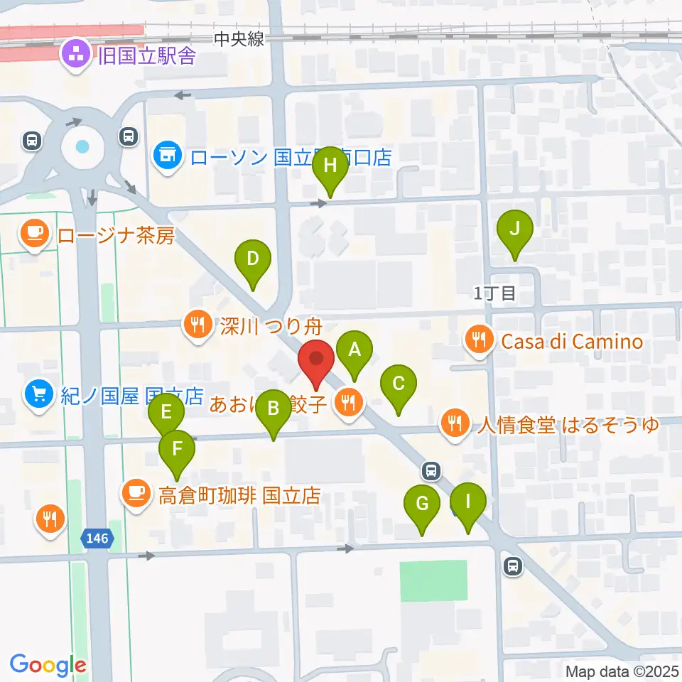 国立はっぽん周辺の駐車場・コインパーキング一覧地図