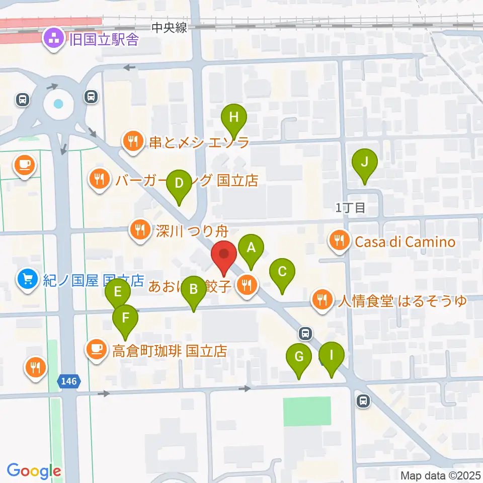 国立はっぽん周辺の駐車場・コインパーキング一覧地図