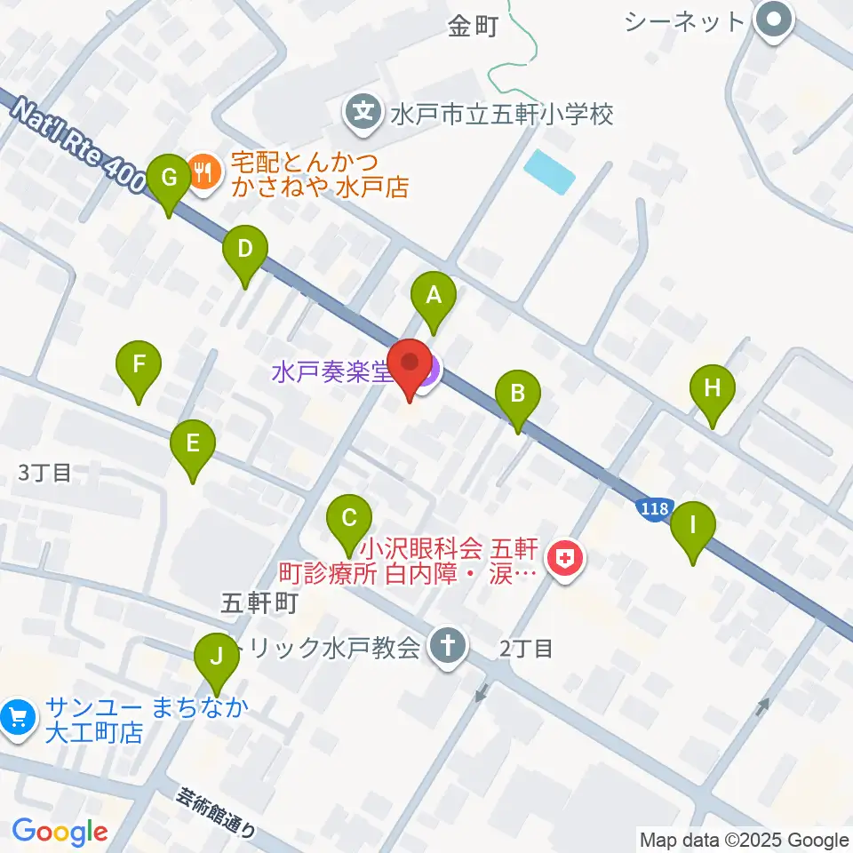 水戸奏楽堂周辺の駐車場・コインパーキング一覧地図